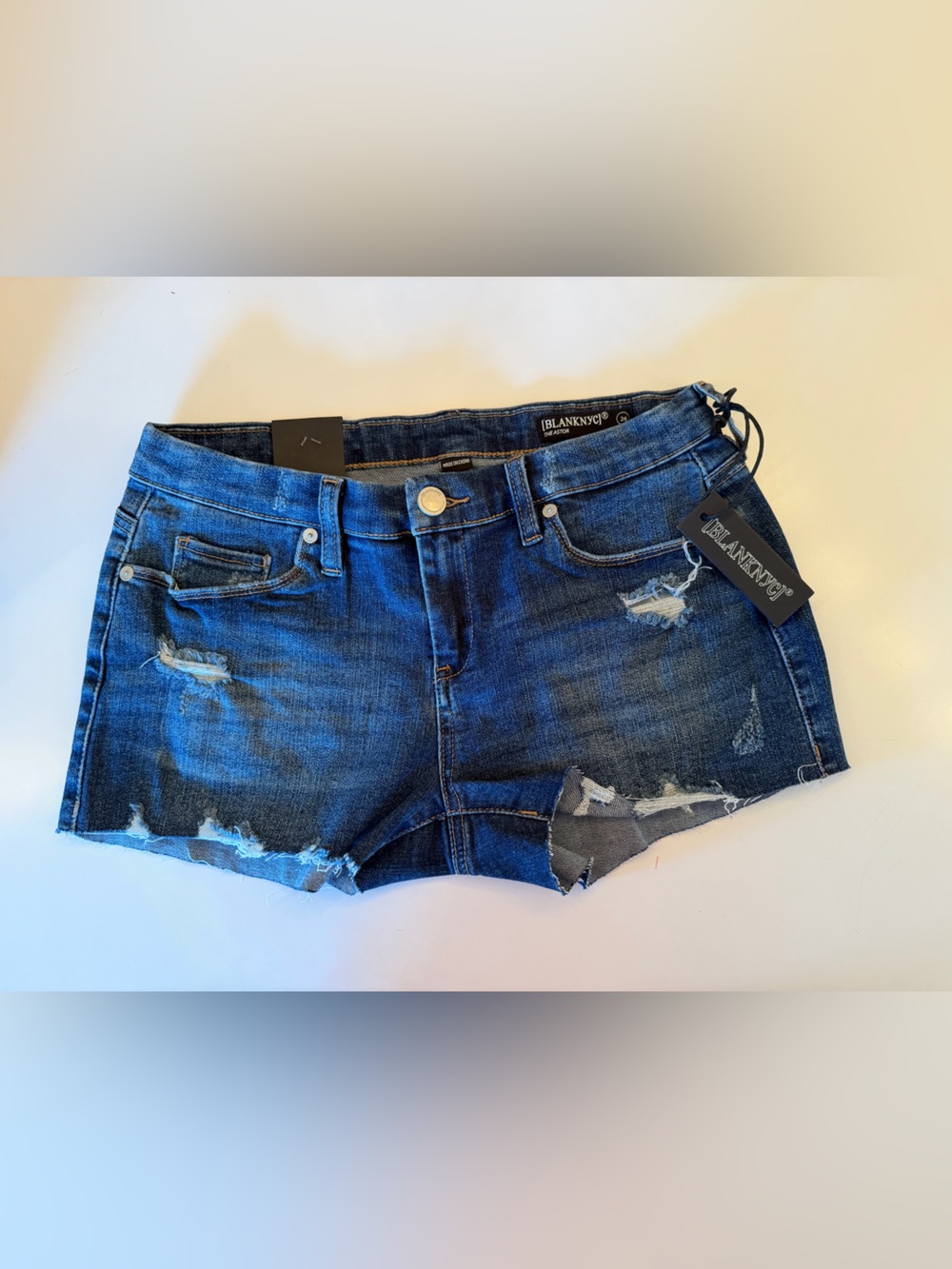 Blank NYC Blue Denim Shorts with Black Tag